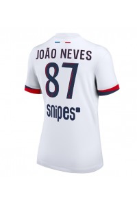 Paris Saint-Germain Joao Neves #87 Jalkapallovaatteet Naisten Vieraspaita 2025-26 Lyhythihainen